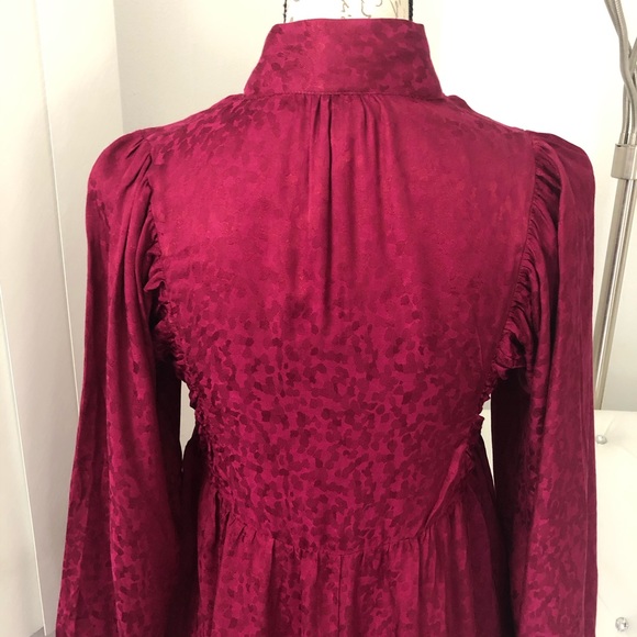 A New Day Tie Neck Long Sleeve Babydoll Dress - Picture 5 of 12